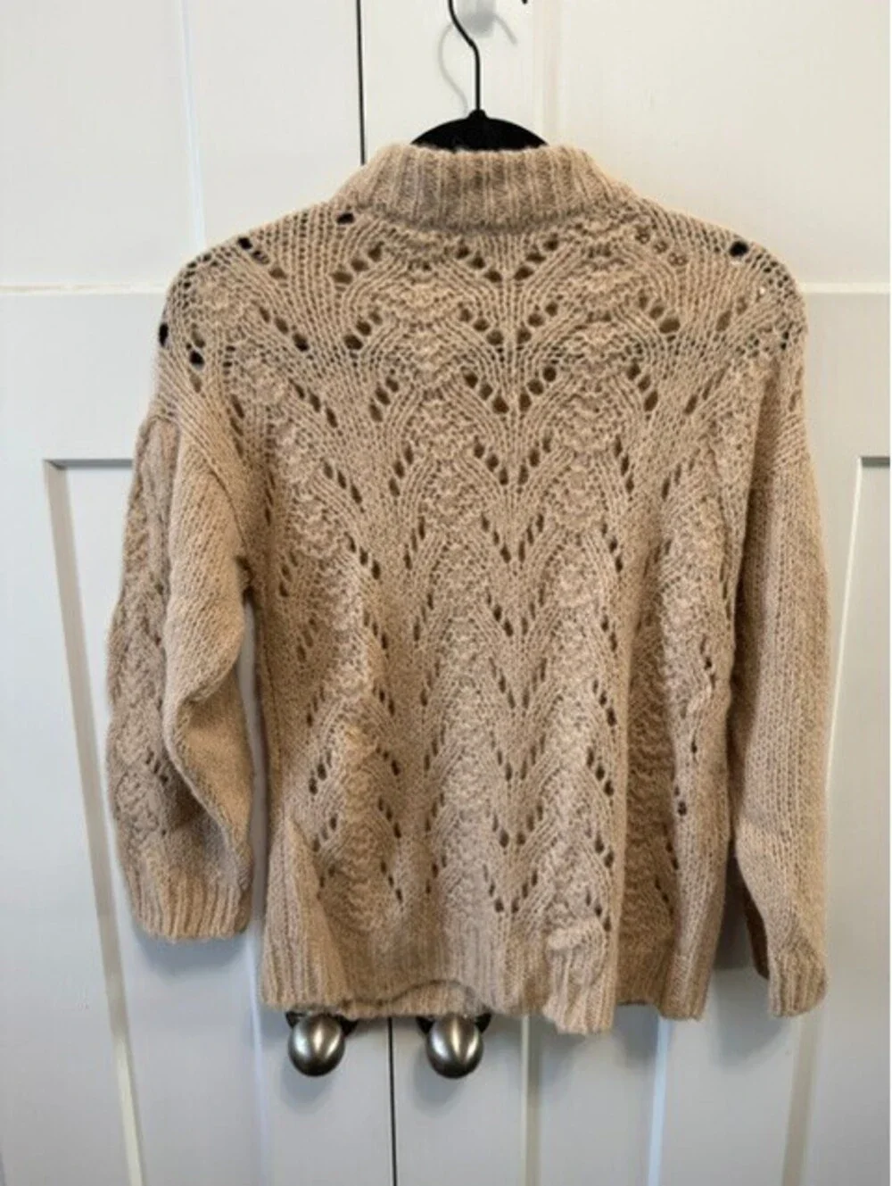 NWOT Kate Spade Broom St Alpaca wool blend sweater in beige open knit size small